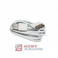 Kabel USB-Apple iPhone 3G 3GS 4 4S IPAD IPOD 30pin biały
