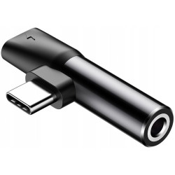 Przejście USB-C/Jack 3.5mm Kąt. BASEUS, adapter audio + ładowanie-Komputery i Tablety
