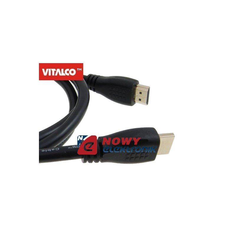 Kabel HDMI 2,5m v1.4 HDK48 czar. Vitalco-Kable i Przyłącza RTV i PC