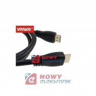 Kabel HDMI 0,6m v1.4 HDK48 czar. VITALCO