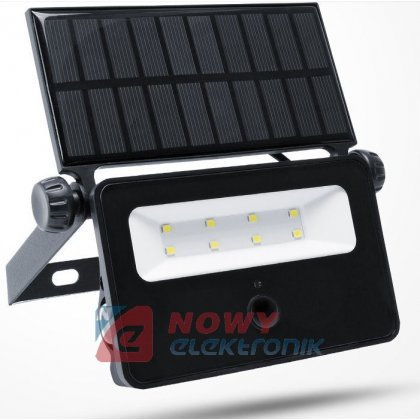 Halogen LED Mini 2W Solar CW IP65, Czarny, 200lm, Bi.zimny