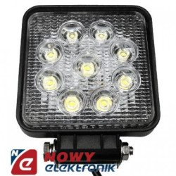 Lampa LED halogen 9x3W 10-30V IP68 reflektor led car prostokąt-Motoryzacja