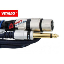 Kabel jack 6,3mono wt.-gn.XLR 1m VITALCO wt.jack-gniazdo mikrofon.-Kable i Przyłącza RTV i PC