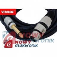 Kabel jack 6,3mono wt.-gn.XLR 5m VITALCO wt.jack-gniazdo mikrofon.