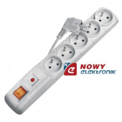 Filtr komp ACAR F5 1,5m szary Listwa zasilająca przeciwprzepięciowa-Elektryka