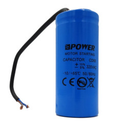 Kond. rozr. 350uF 320V NEPOWER Kondensator Rozruchowy CD60 z kablami-Podzespoły Elektroniczne