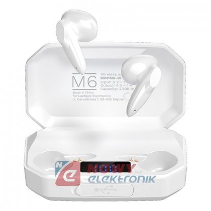 Słuchawki Bluetooth K&M M6 białe Kruger&Matz bezprzewodowe