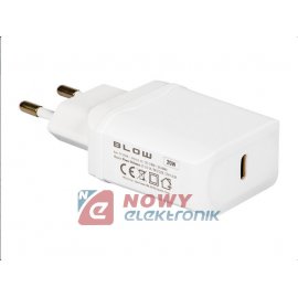 Ładowarka USB-C siec. PD3.0 20W biała BLOW zasilacz