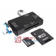 Czytnik kart pamięci 5w1 USB3.0 USB-A/micro/C