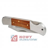 Nóź monterski składany nożyk rączka drewniana scyzoryk LAMPA