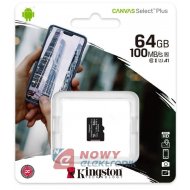 Karta pamięci micro SDXC 64GB K Kingston Canvas Select Plus 100MB/s