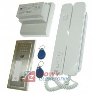 Zestaw domofonowy 6025/401-RF dla 1 lok. ELITE/Signo biały z czytn. URMET