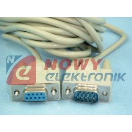 Kabel DB09M/DB09F 5m RS232 Wtyk-Gniazdo