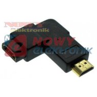 Adapter HDMI Wtyk/Gniazdo kątowy lewy