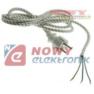 Kabel zasil. sieciowy 3x0.75 2,4 KF-CR5-H03RT-F 2.4m  do żelazka