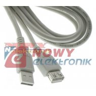 Kabel USB 2.0 Wt.A/gn.A 3m Przedłużka USB