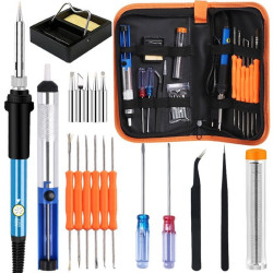 Lutownica 60W zestaw lutowniczy w etui dla elektroników-Narzędzia Warsztatowe i Wyposażenie