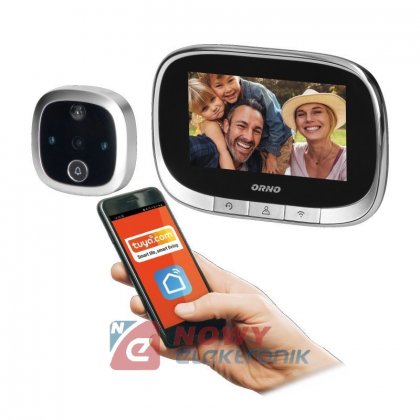 Wizjer Video ORNO 1109 4,3" LCD srebrny  WiFi, PIR, funkcja nagrywania