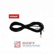Kabel Jack 3,5 Wtyk-Wtyk  2,5m Stereo, kątowy slim JK52 Vitalco