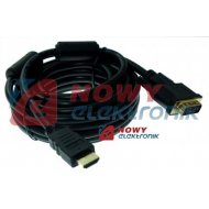 Kabel HDMI - DVI 5,0m złote VITALCO