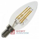 Żarówka E14 LED 4W Edison świeczka LIGHTECH biały ciepły, filament