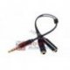 Kabel Jack 3,5 4-polowy Gn. 3,5 Stereo + Gniazdo 3,5 Mono, slim
