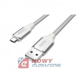 Kabel USB Wt.A - MikroUSB Nylon Silver HG Unitek