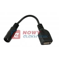 Przejście DC Gn. 2.1/5.5 - USB A gniazdo  adapter