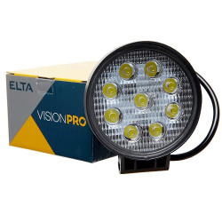 Lampa LED 27W ELTA VisionPRO 12-24V Okragła 9x3W Robocza, Halogen-Motoryzacja