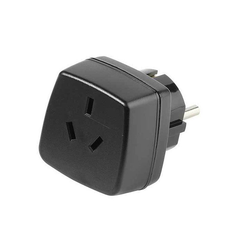 Adapter podr.wt.PL-gn.AUS/Chiny Przejściówka czarna VIVANCO-Elektryka