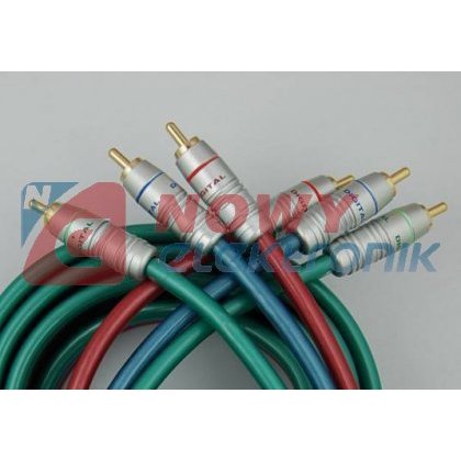 Kabel 3xRCA 5m chrom RGB blister