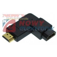 Adapter HDMI Wtyk/Gniazdo kątowy prawy