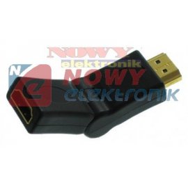 Adapter HDMI Wtyk/Gniazdo regul. 180 st. przejście