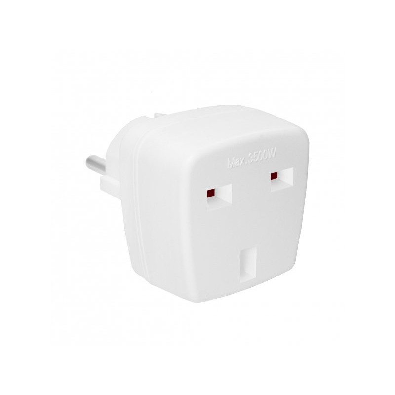 Adapter podr. AC wt.PL-gn.UK bi. Przejściówka, biały-Elektryka