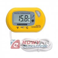 Termometr cyfrowy do akwarium żółty, zakres temp. -50 do 70°C