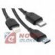 Kabel USB 3w1 USB-C + MikroUSB + Lightning, 1m czarny