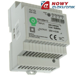 Zasilacz imp. DIN 12V/2,5A   POS DIN30W12 Przemysłowy na szynę-Zasilacze i Transformatory