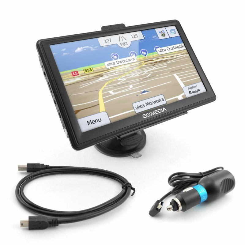 Nawigacja GPS GoMedia 7010 7" iGO 256MB mapa Polska + EUROPA 8GB odblokowana-Motoryzacja
