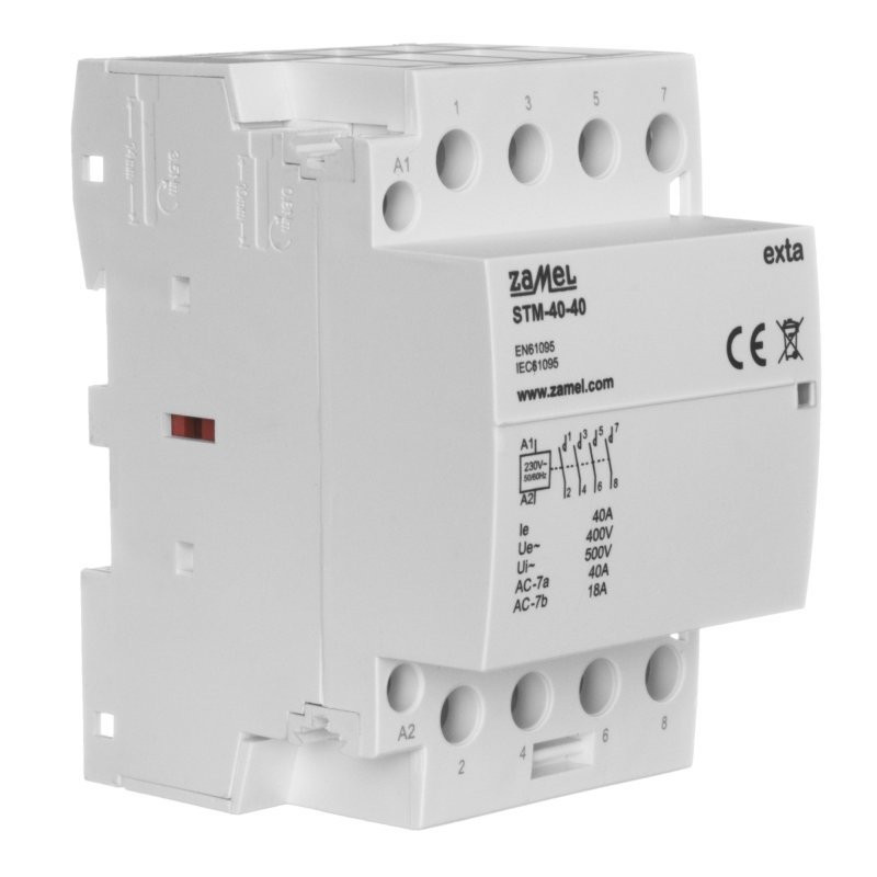 Stycznik instalacyjny STM-40-40 230V AC Modułowy, 4xNO, 40A, ZAMEL-Podzespoły Elektroniczne
