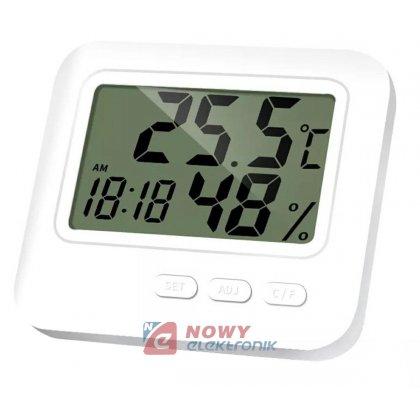 Termometr higrometr pokojowy Temperatura Wilgotność Zegar