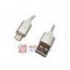 Kabel USB-micro USB magnet. 1m 2.4A z LED mikro magnetyczny srebrny