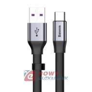 Kabel USB/USB-C płaski 23cm 40W Baseus, QC3.0, SuperCharge