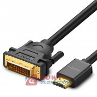 Kabel DVI - HDMI 1,5m UGREEN FHD HD106 DVI 24+1/HDMI 60Hz