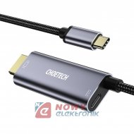Adapter USB-C na HDMI 4K + USB-C MacBook, 1,8m CHOETECH XCH-M18GY