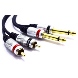 Kabel Jack 2x6,3 Wt.-Wt. 2xRCA 1m MK50  Vitalco-Kable i Przyłącza RTV i PC