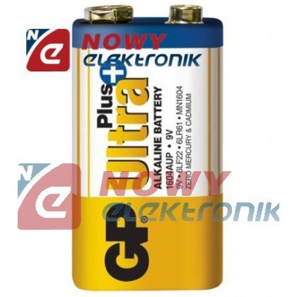 Bateria 6LR61 GP ULTRA+ 9V  6F22 Alkaliczna
