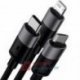 Kabel USB-iPhone/MicroUSB/USB-C BASEUS StarSpeed 1,2m 3,5A Czarny