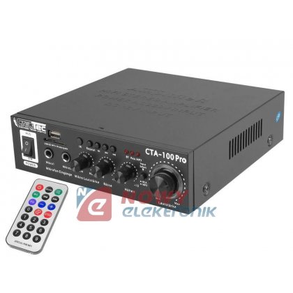 Wzmacniacz karaoke CTA-100 PRO BT/USB 100W,12VDC/230VAC