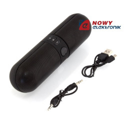 Głośnik bluetooth FM RADIO CZARNY  microSD-Naglosnienie i Estrada