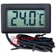 Termometr panelowy LCD B czarny -20°C do 100°C
